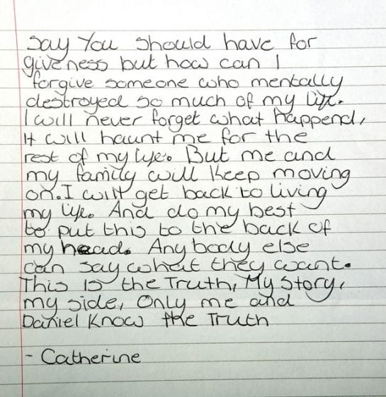 Powerful Letter of 12 year old, rape victim..after attacker walked free ...