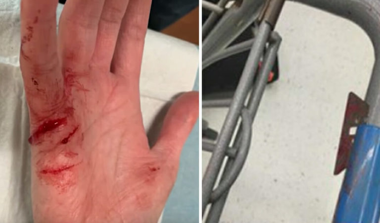 Mom loses consciousness after having hand sliced open by razor blade hidden in Walmart trolley Mom loses consciousness after having hand sliced open by razor blade hidden in Walmart trolley