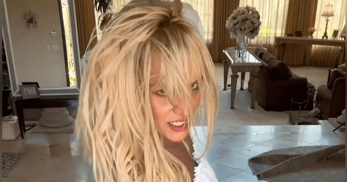 A wild video shows Britney Spears smacking her bum and jumping in the air in tiny knickers