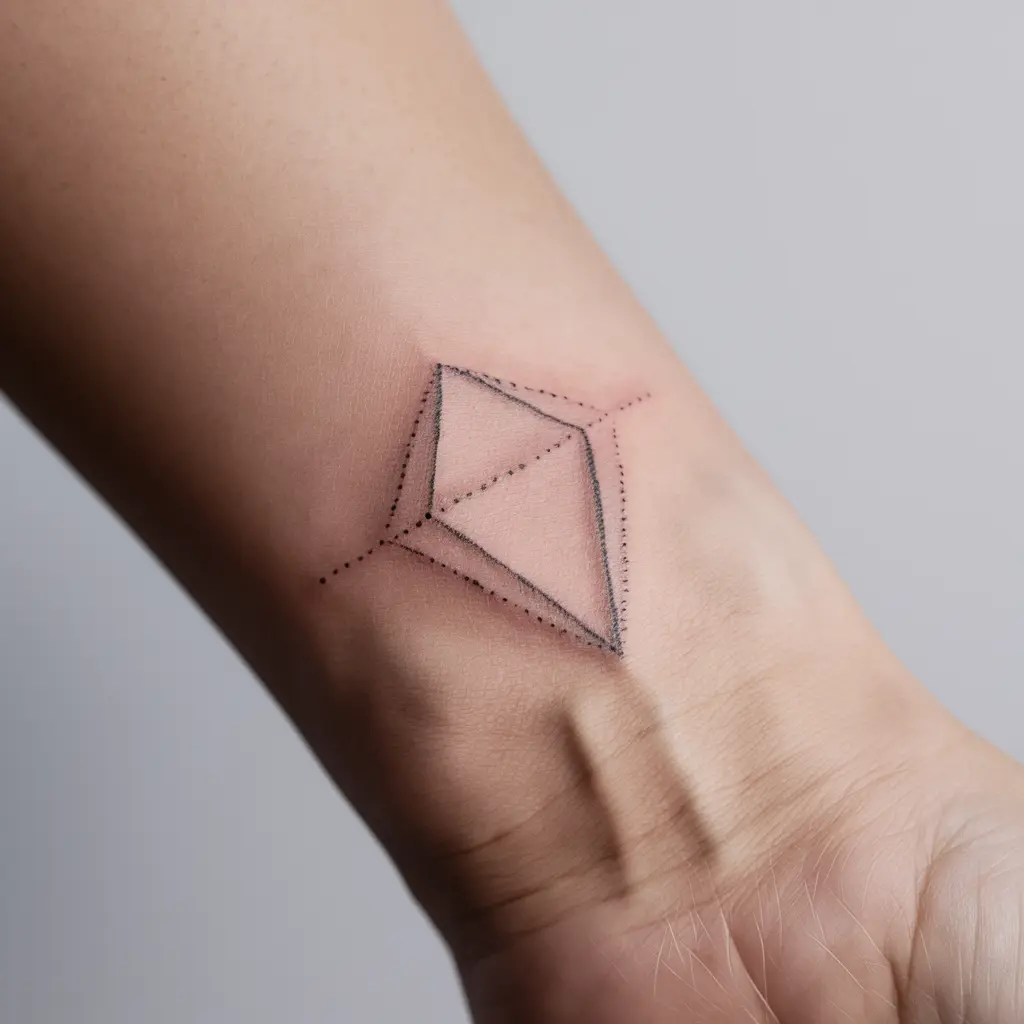 Minimalist Diamond Outline - 20 Stunning Diamond Tattoo Designs to Inspire Your Next Ink 