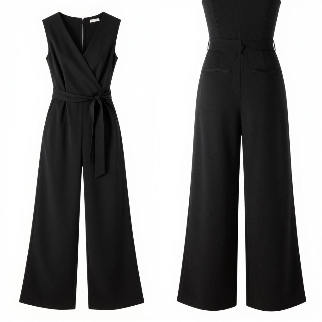 Black travel jumpsuit in plus sizes