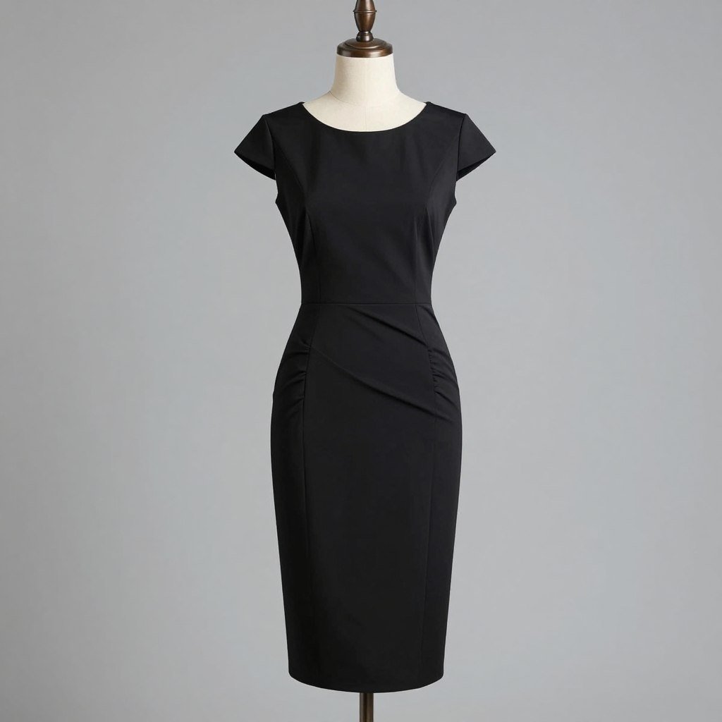 Classic black dress for plus size evening travel