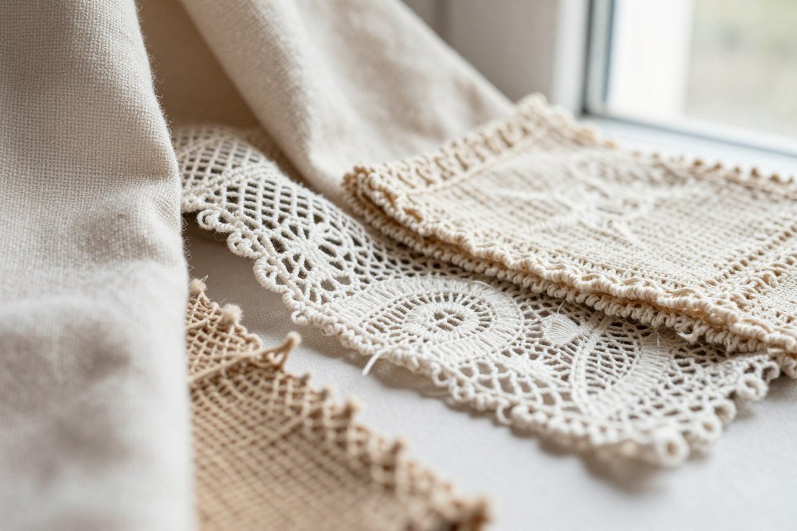 Close-up of boho fabric details and textures Close-up of boho fabric details and textures