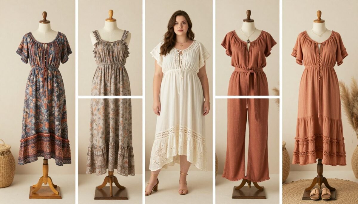 Collection of dressed-up boho plus size outfits Collection of dressed-up boho plus size outfits