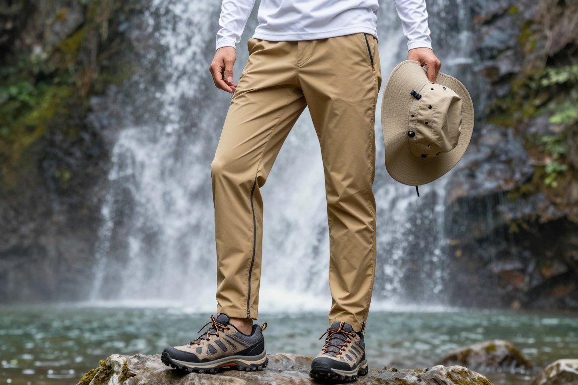 Plus size convertible hiking pants that zip off into shorts