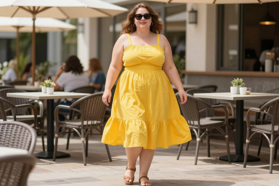 Plus size cotton sundress for comfortable summer travel
