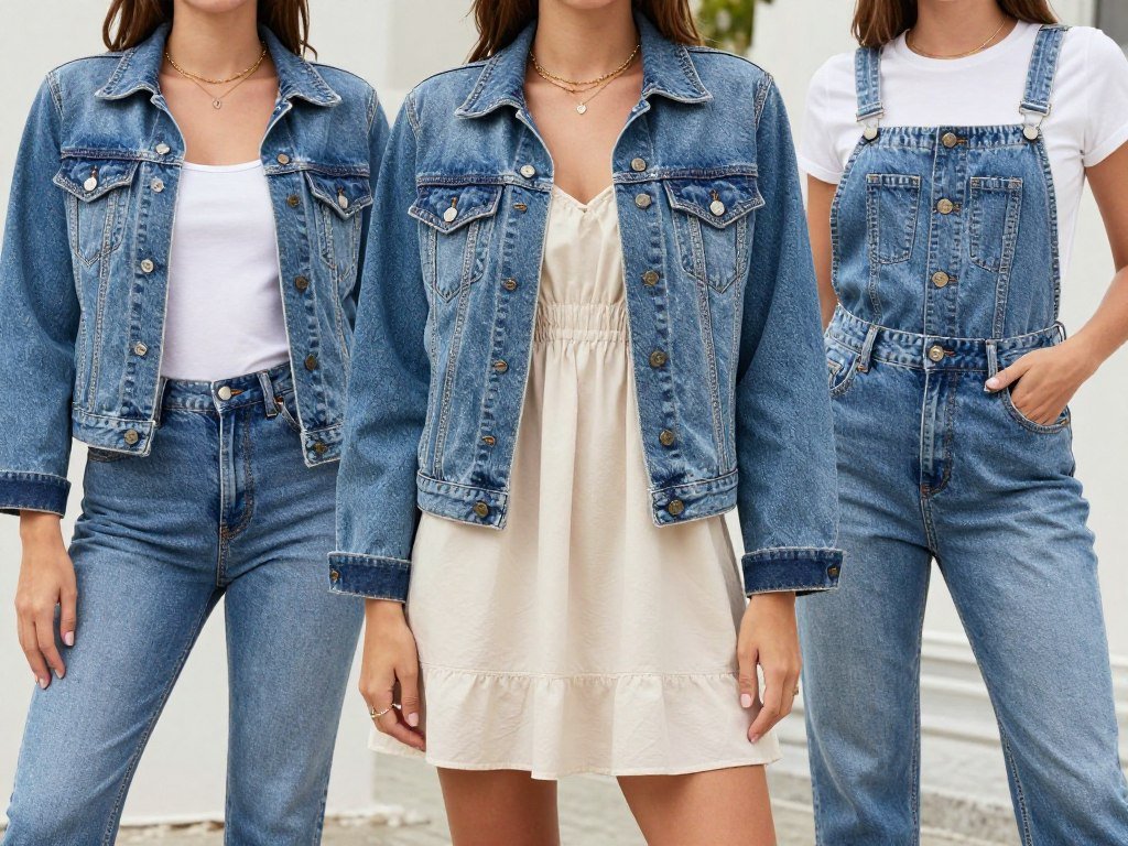 Plus size denim jacket for travel outfits