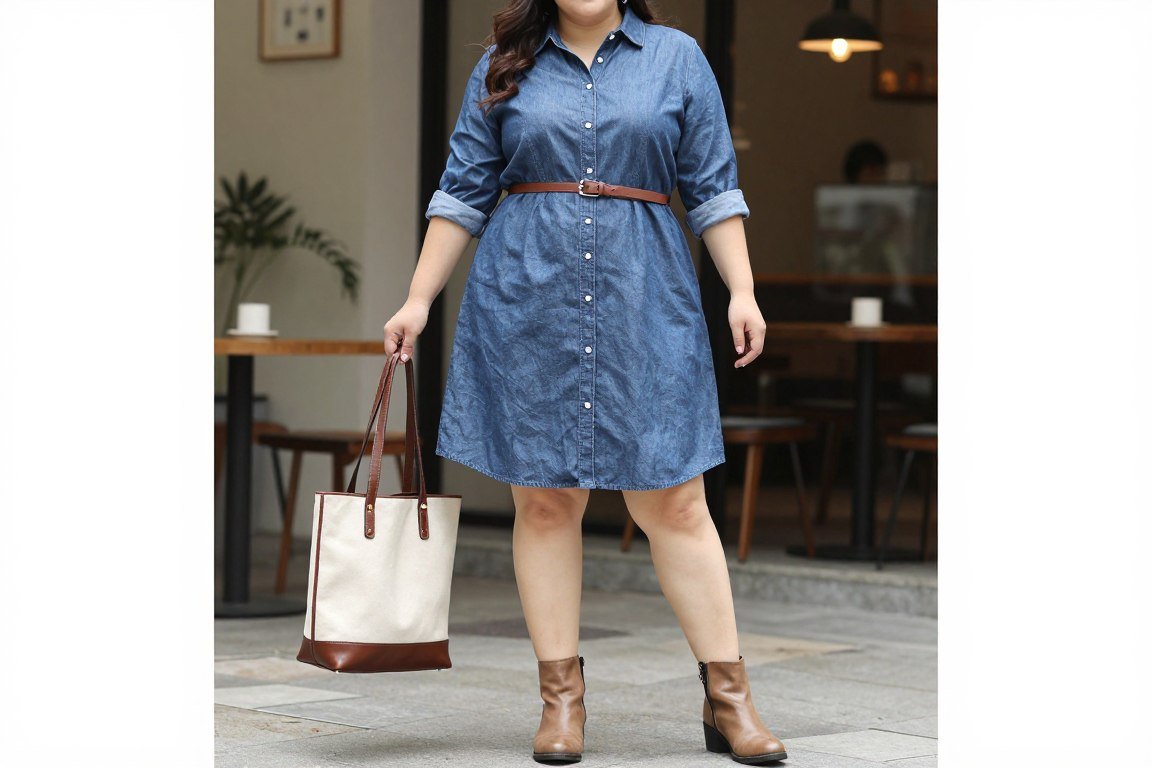 Plus size shirt dress for versatile day trip outfits