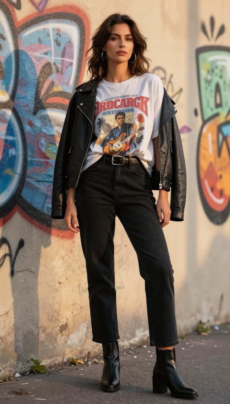 graphic tee baddie outfit styled up