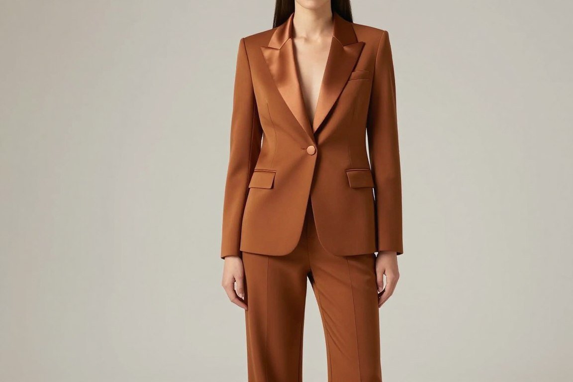 jewel tone two-piece pantsuit for mother of the bride with elegant tailoring