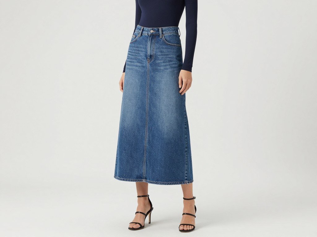 maxi denim skirt outfit with fitted bodysuit and strappy heels maxi denim skirt outfit with fitted bodysuit and strappy heels