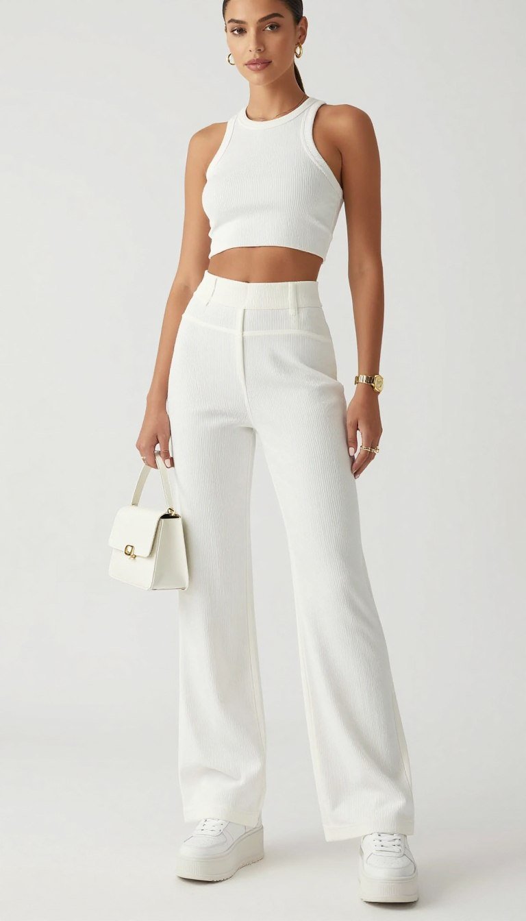 monochrome baddie matching set outfit