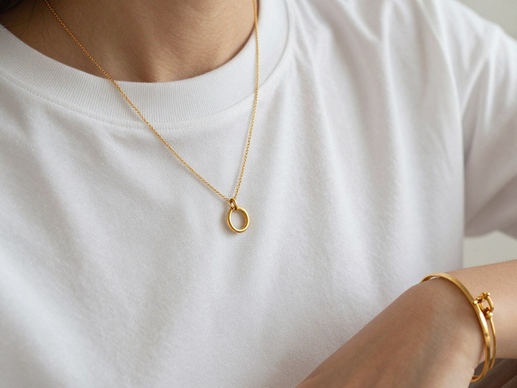 simple jewelry elevating basic outfit